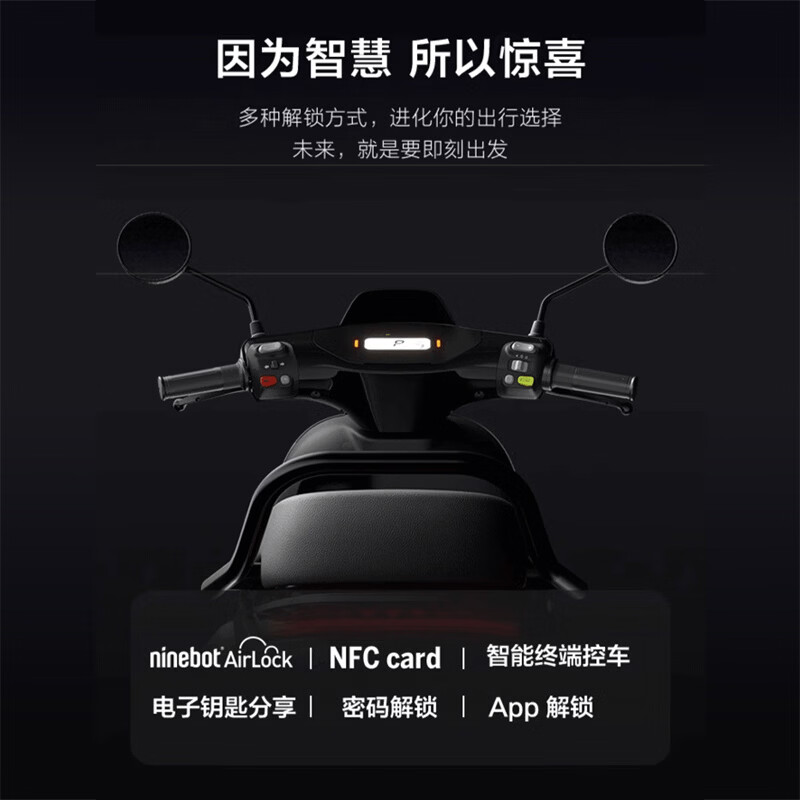 Ninebot N85C electric motorcycle Ninebot electric battery car adult small lead-acid electric motorcycle - combat black