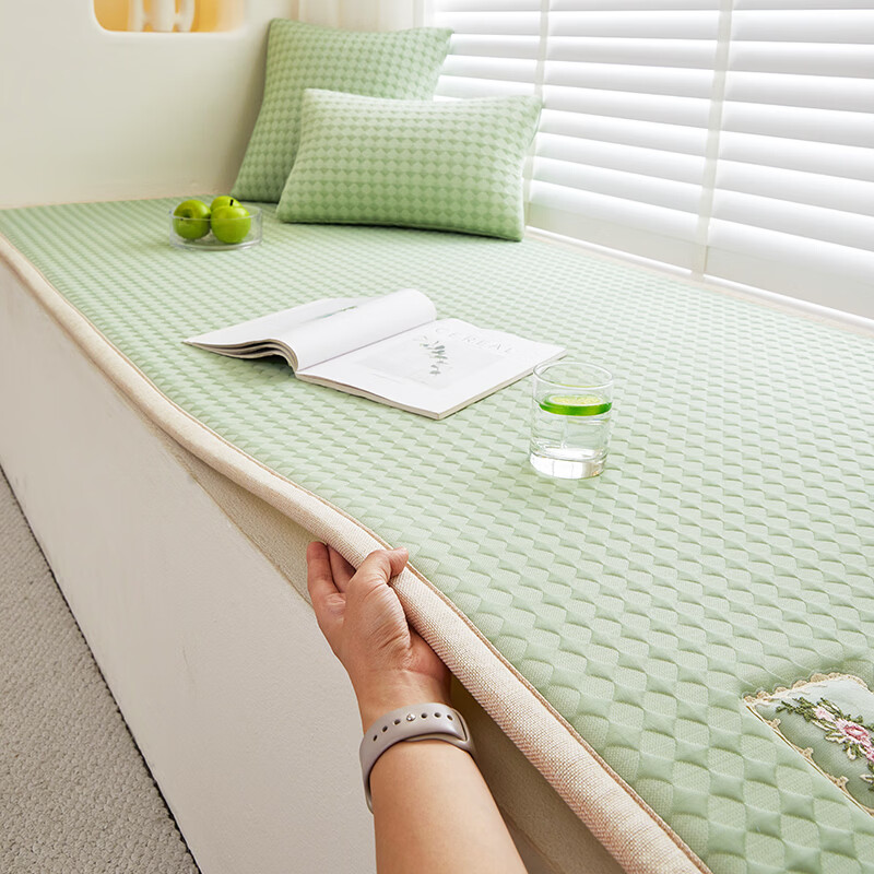 Summer bay window mat, mat mat, ice silk thickened non-slip window sill mat, summer new tatami balcony mat, customized windmill powder, customized other sizes (please contact customer service)