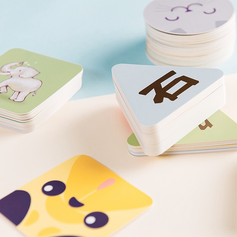 Little Elephant Chinese Character Oracle with Matching Card 1 Children's Literacy Card Enlightenment Kindergarten Chinese Character Baby Literacy Card Toddler Literacy Card Toddler Children 3-6 Years Old Enlightenment Reading Picture Literacy Early Education Card Game Literacy Young Children's Connection Preschool Card