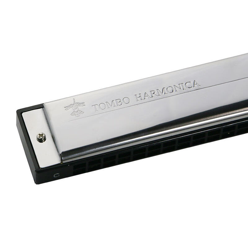 TOMBO Japan imported gongs 6624 intermediate and advanced performance 24-hole polyphonic harmonica for entry-level beginners, adults and children, 24-hole silver C key - recommended for beginners (standard model)