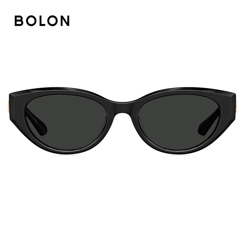 BOLON Tyrannosaurus glasses Yang Zi's same style cool cat-eye narrow frame sunglasses for women, fashionable sunglasses for men, sun protection BL3308, light and thin double upgrade BL3308C10 bright black frame-polarized
