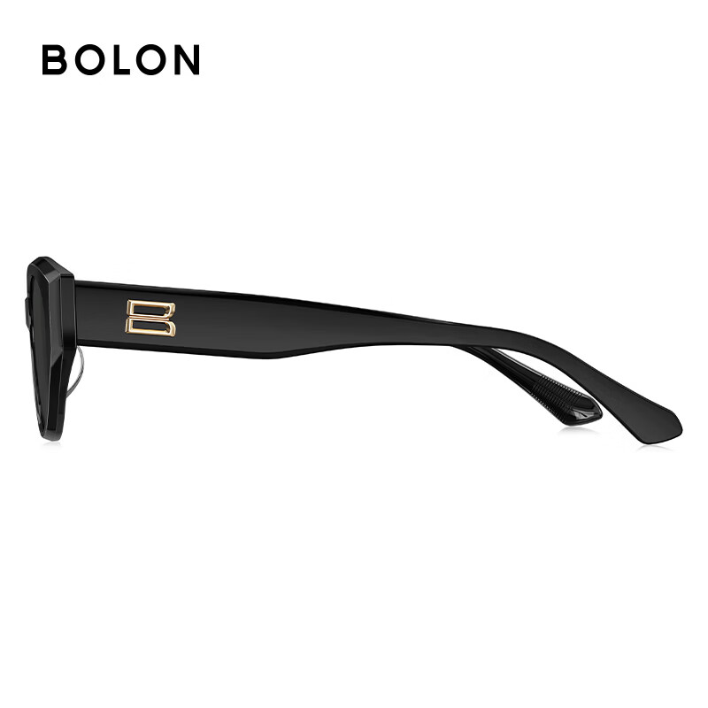 BOLON Tyrannosaurus glasses Yang Zi's same style cool cat-eye narrow frame sunglasses for women, fashionable sunglasses for men, sun protection BL3308, light and thin double upgrade BL3308C10 bright black frame-polarized