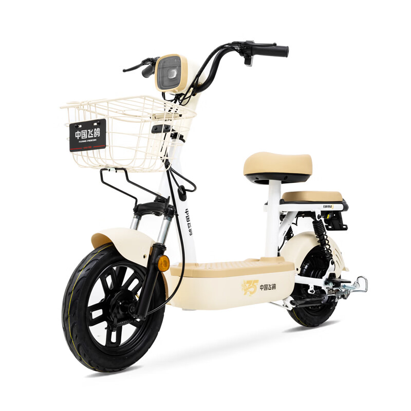 Feige Electric Bicycle New E75 New National Standard Electric Bicycle 2026 Long Range 45KM48V13A Lead-Acid Battery Smart Home Battery Bicycle Can Be Licensed for Walking White