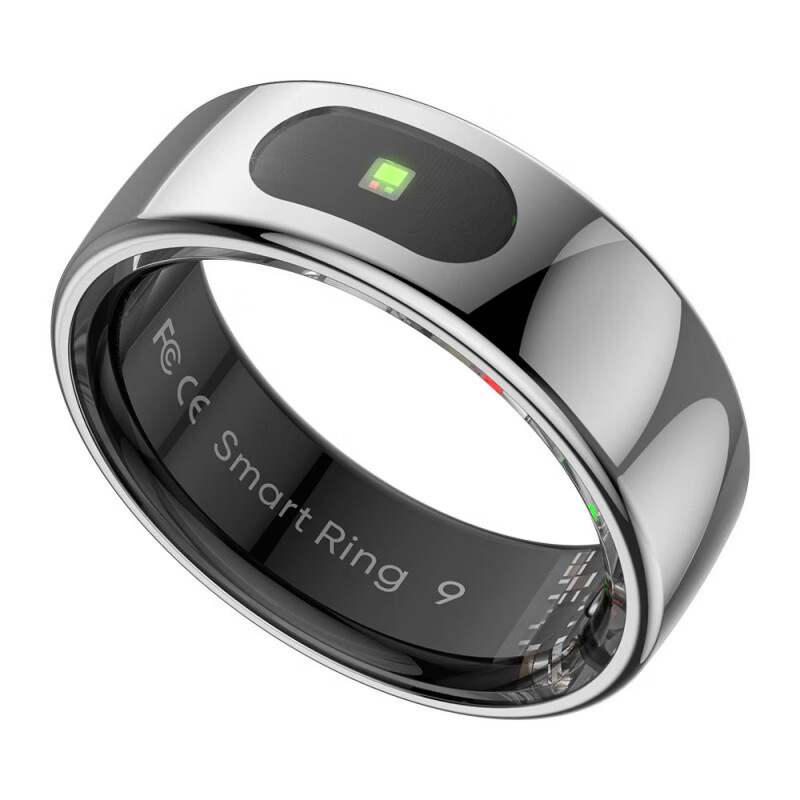Universal smart ring for Apple mobile phone, good-looking gift for couples, step counting, running, measuring heart rate, blood oxygen, sleep, silver, Hipto brand smart ring No. 7 (17.4mm)