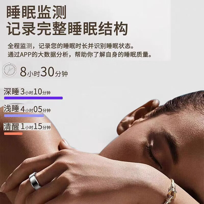 Haban Cloud Ring Smart Ring NFC Smart Access Control Sleep Blood Sugar Blood Oxygen Heart Rate Blood Pressure Health Monitoring Bluetooth Smart Ring Sports Body Temperature Waterproof Xiaomi Samsung Huawei Fit NFC Ceramic Upgraded Model - Upgraded Blood Pressure + NFC No. 9 Finger Circumference Approximately 58mm-62mm