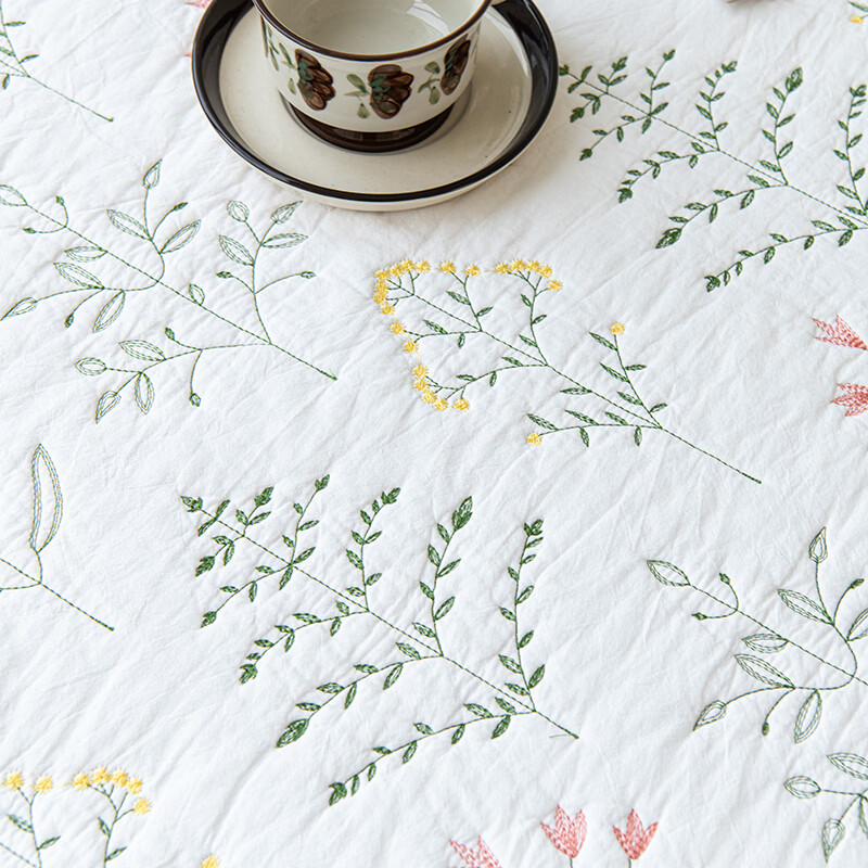 Bay window mat window sill mat 100% cotton for all seasons non-slip thin 100% cotton fabric pastoral style tatami balcony mat Shili Fangcao-white 110*240cm