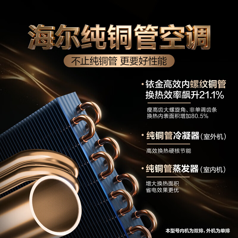 Haier price guarantee 618 air conditioner net power saving second generation pro large 1.5 HP on-hook inverter comfortable air double row copper tube evaporator KFR-35GW/E1-1U