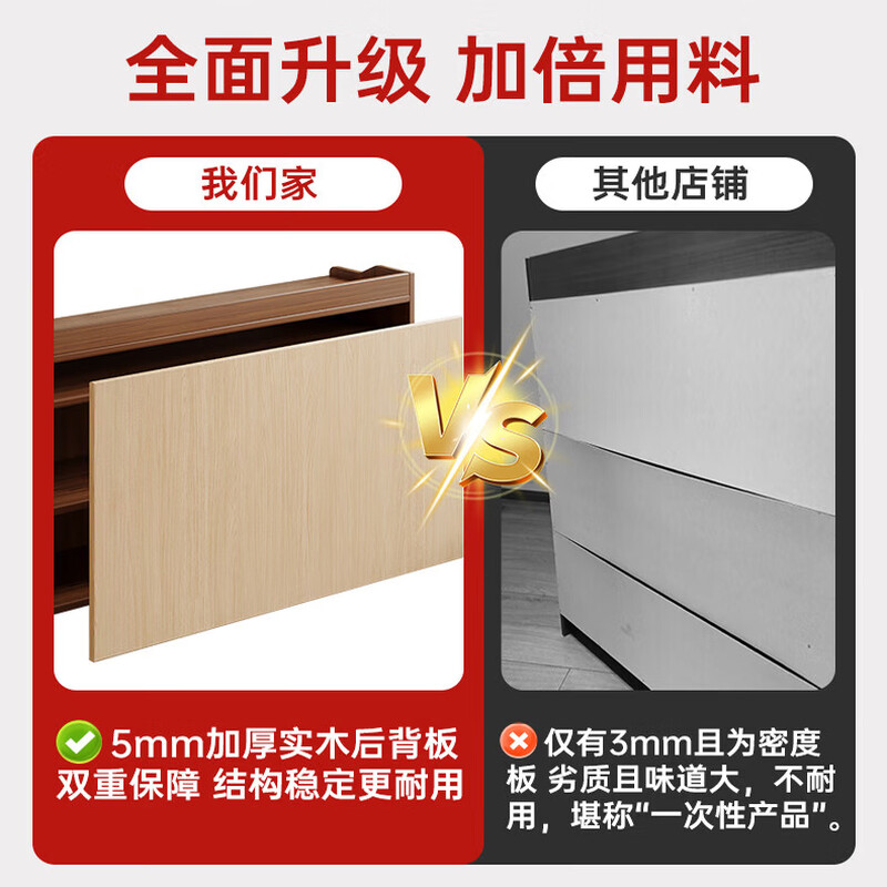 Solid wood sideboard against the wall, integrated storage cabinet, home living room storage cabinet, kitchen cabinet, simple tea cabinet, high-quality solid wood core + cabinet door double moisture-proof, 60cm deep walnut color