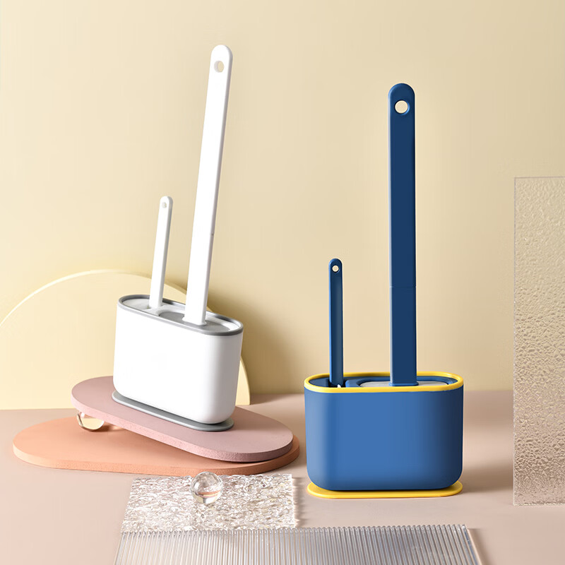Nolan Sendi wall-mounted toilet brush set 2 brush heads 1 base TPR material bathroom toilet cleaning