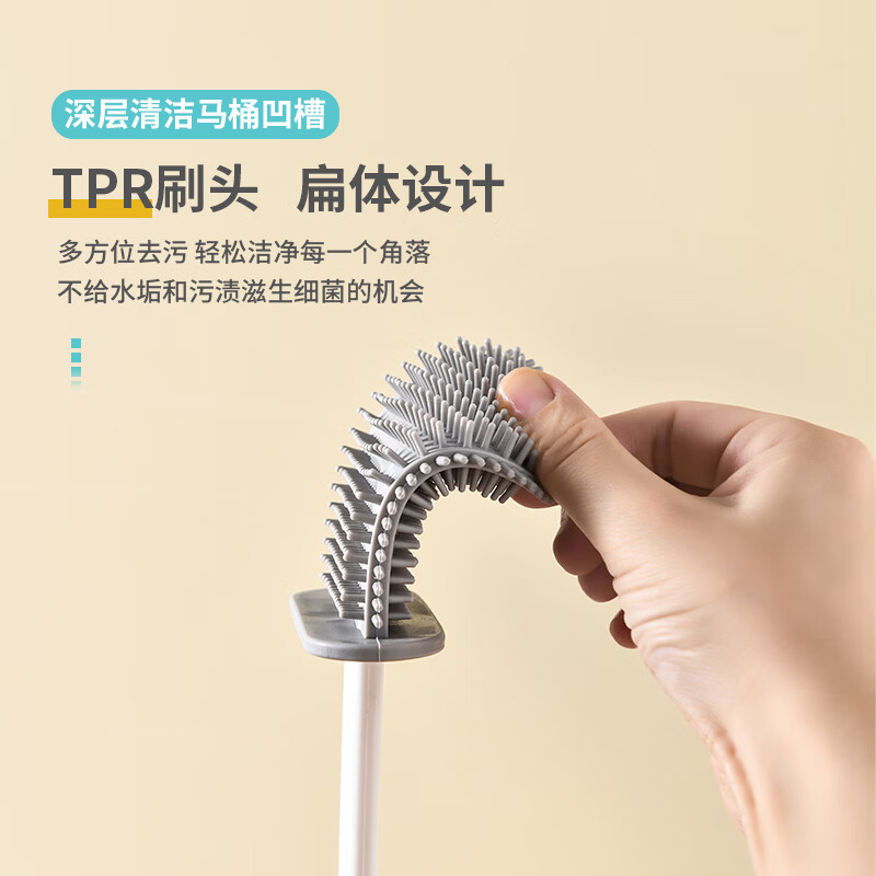 Nolan Sendi wall-mounted toilet brush set 2 brush heads 1 base TPR material bathroom toilet cleaning