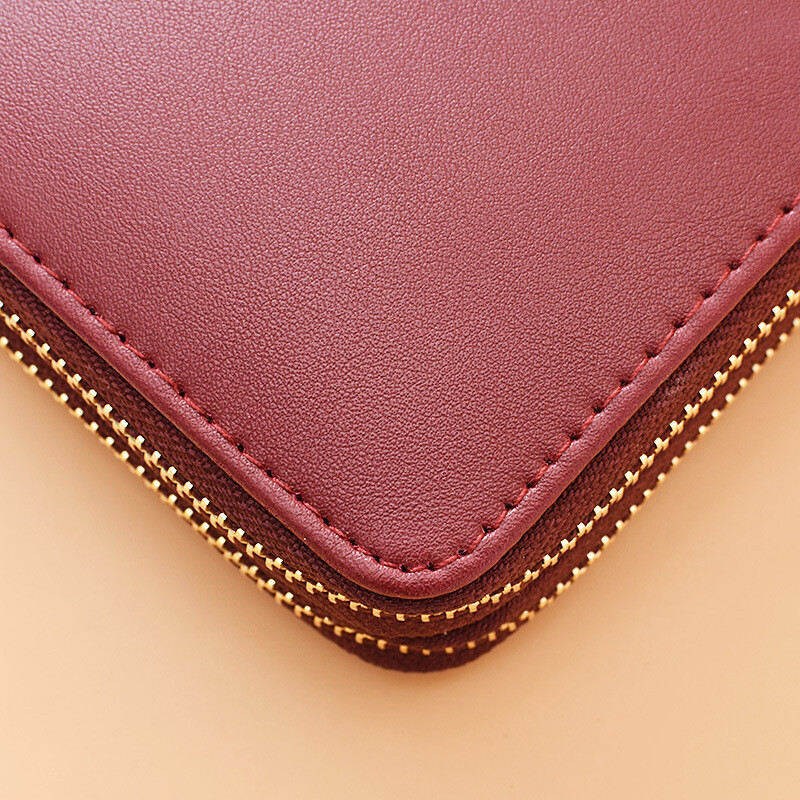 Wallet Women's Long Style 2022 New Fashion Wrist Clutch Cartoon Butterfly Double Zipper Large Capacity Mobile Phone Bag Purple