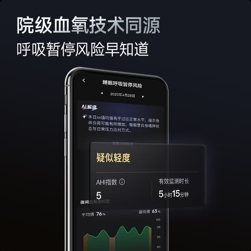Yuwell smart ring R3 sleep apnea monitoring heart rate blood oxygen atrial fibrillation wearable ring deep space gray No. 9
