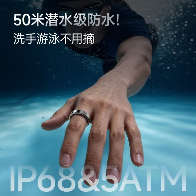Yuwell smart ring R3 sleep apnea monitoring heart rate blood oxygen atrial fibrillation wearable ring deep space gray No. 9