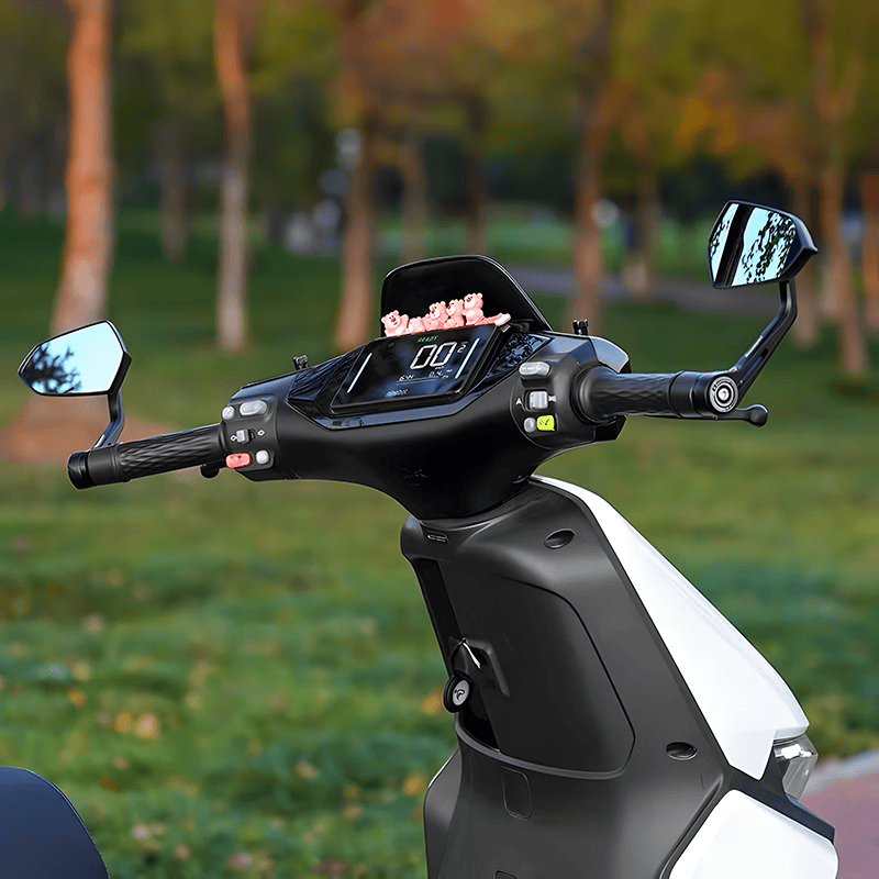 Baphomet Handlebar Rearview Mirror No. 9 Handle Mirror Shuriken Electric Vehicle Handlebar Rearview Mirror No. 9 Maverick FX Reverse Baphomet Shuriken Handle Universal Model Blue Mirror