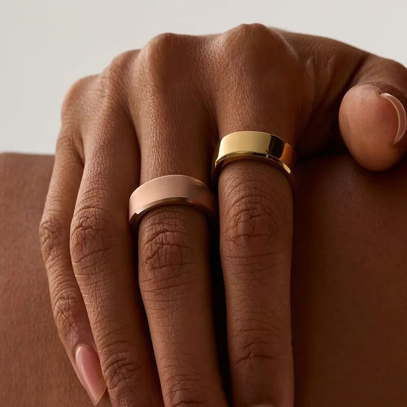 RingConn Gen 3 health monitoring smart ring, sports monitoring ring, long-term vascular health insight, health vibration reminder, detects blood oxygen, heart rate, body temperature, rose gold size 6