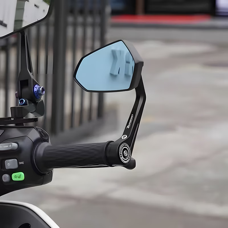 Baphomet Handlebar Rearview Mirror No. 9 Handle Mirror Shuriken Electric Vehicle Handlebar Rearview Mirror No. 9 Maverick FX Reverse Baphomet Shuriken Handle Universal Model Blue Mirror