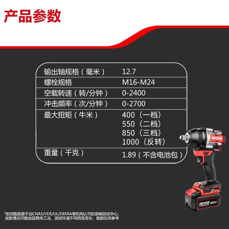 Devon 20V lithium battery brushless electric impact wrench 5759 high torque heavy duty electric wind cannon powerful auto repair wrench bare metal | no battery, charger