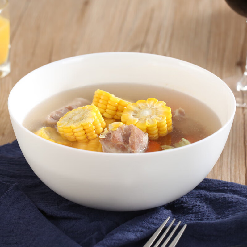 Lemeiya household tableware 6-piece set of dishes, glass dinner plates, bowls, Chinese white plates, microwave oven