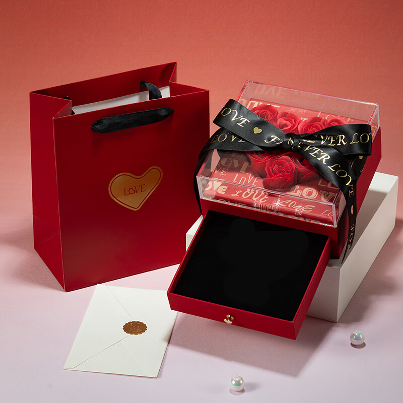 Laosuo pure gold 999 happy wedding gold rose cake gold ornaments wedding gift for wife and best friend 0.5g for newlyweds + 0.2g for newlyweds + 0.3g for flowers (total 1g) + selection gift box