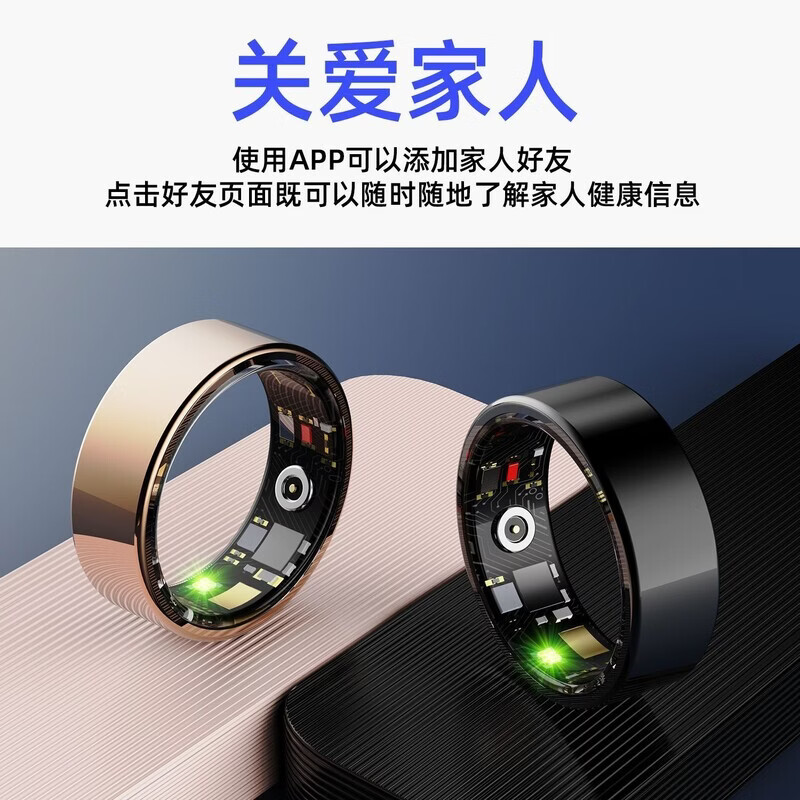 XZXY smart ring ultra-light and ultra-thin titanium sleep pressure blood oxygen heart rate health and sports monitoring black 7