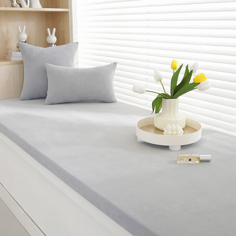 Xizi yarn balcony bay window mat custom-made window sill mat universal for all seasons removable and washable cushion high density thickened sponge cushion cushion Xuanya light gray 5cm thickness customized contact customer service