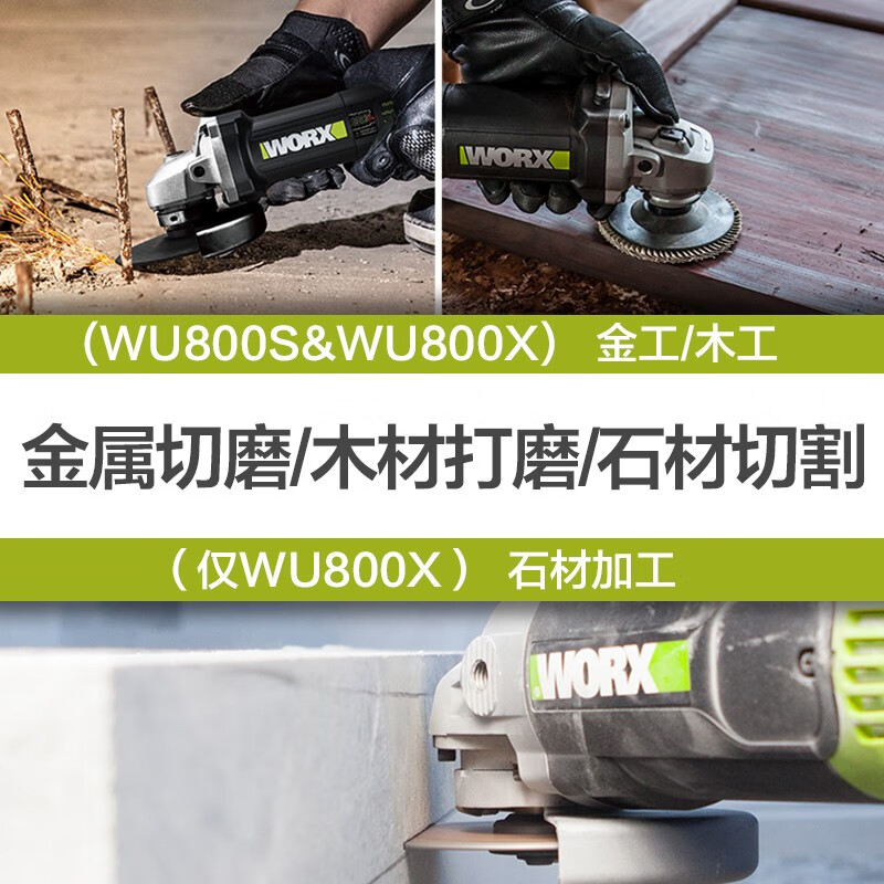Vickers angle grinder WU800X high-power cutting, grinding and polishing slotted hand grinder power tool WU800X rear switch 100mm 750W