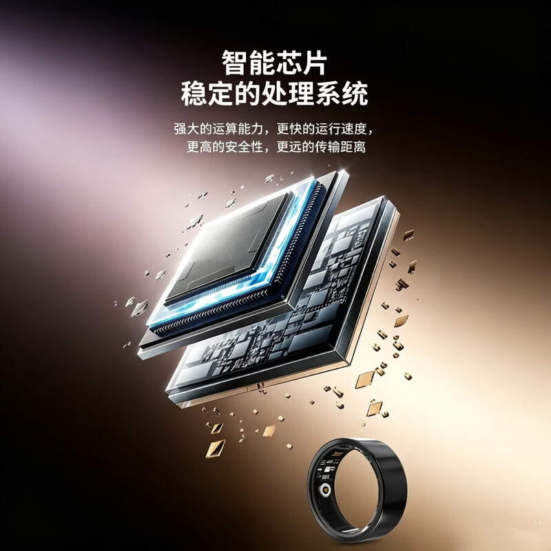2026 New Light Luxury Smart Ring Titanium Alloy Non-sensory Wearable IP68 Waterproof Sleep Heart Rate Blood Oxygen Saturation Monitoring Running Fitness Multi-Sport Record Health Ring
