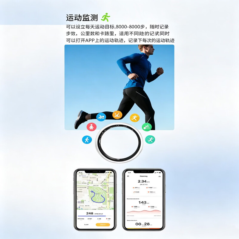 2026 New Light Luxury Smart Ring Titanium Alloy Non-sensory Wearable IP68 Waterproof Sleep Heart Rate Blood Oxygen Saturation Monitoring Running Fitness Multi-Sport Record Health Ring