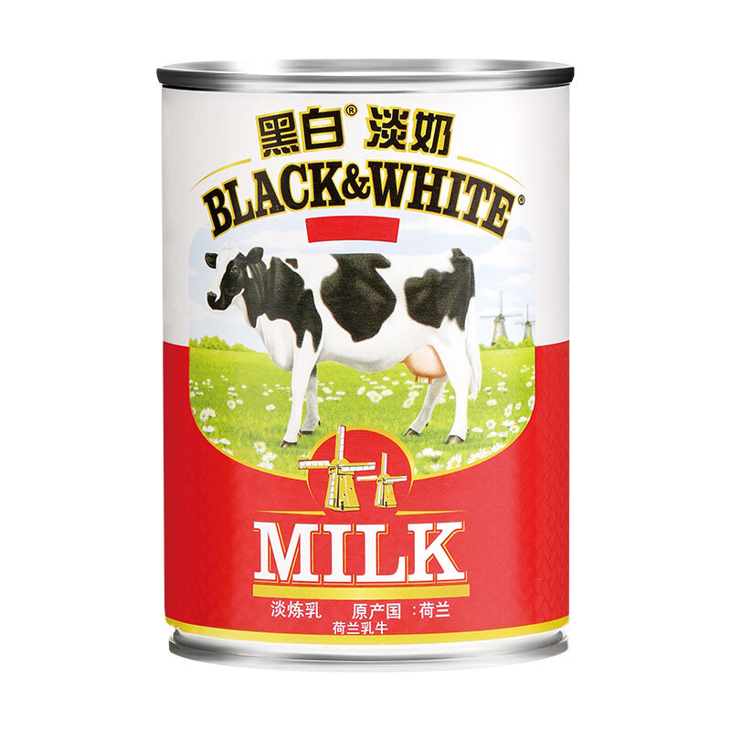 BLACK&WHITE black and white evaporated milk tea shop full-fat evaporated milk Hong Kong style stockings milk tea ingredients 400g*1