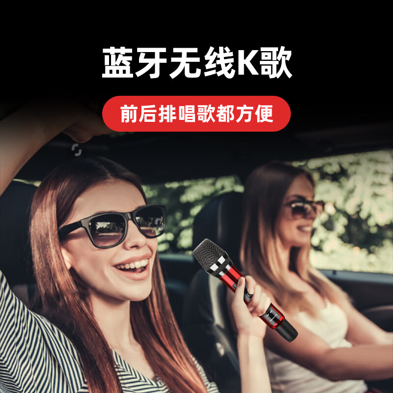 Newmine MC16 Wireless Microphone Car Microphone Karaoke Entertainment Special Equipment Mobile Live Sound Card Recording Radio FM Bluetooth Connected Dynamic Microphone