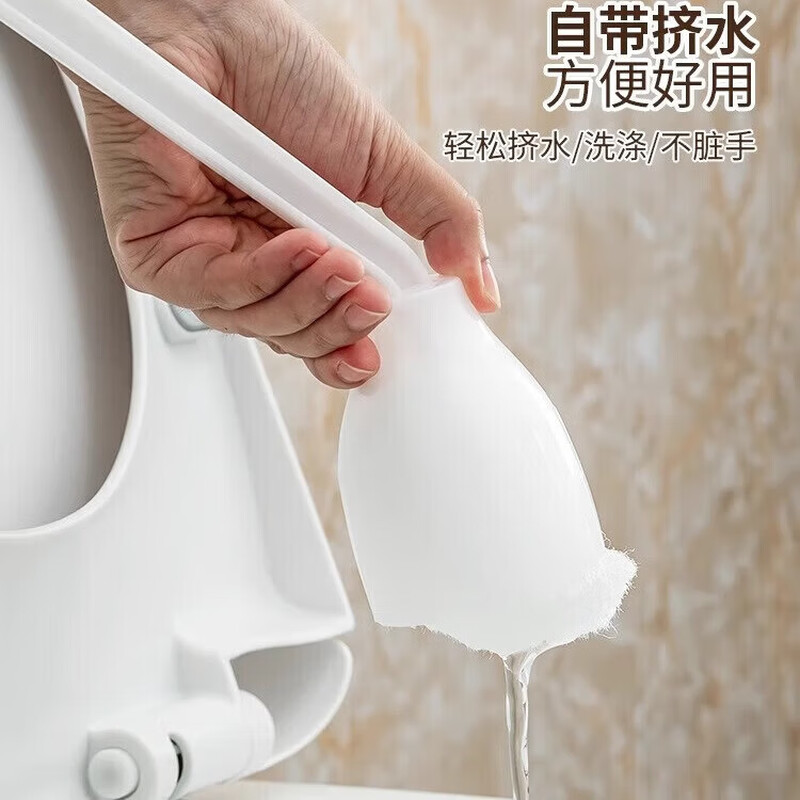 Million-selling Japanese-style S-shaped long-handled toilet brush with no dead ends, toilet brush hook without punching, no damage to the glaze, 1 Yunduo water-squeezing toilet brush