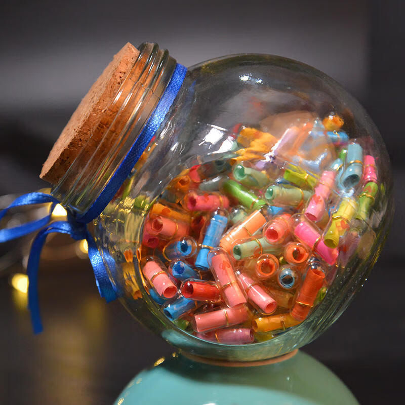 Haiyi Duo wishing bottle with capsule love letter small note wish bottle diy handmade love words drifting jar holiday birthday gift transparent capsule about 100 + wishing bottle