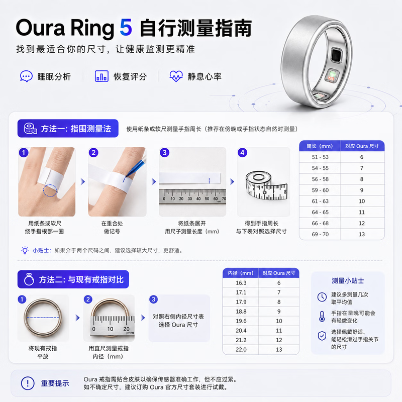 OURARing 5 Wang Hong's same style smart ring sleep monitoring health tracking heart rate temperature exercise recovery ring oura ring bright silver 6