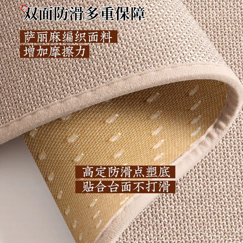 Di Zhuoyi New Chinese Style Linen Bay Window Mat Window Sill Mat Four Seasons High-end 2026 New Balcony Mat Customized Salima Memory Foam Bay Window Mat-2.5cm Thick Fuyan Wanshi Ruyi 80cm*210cm