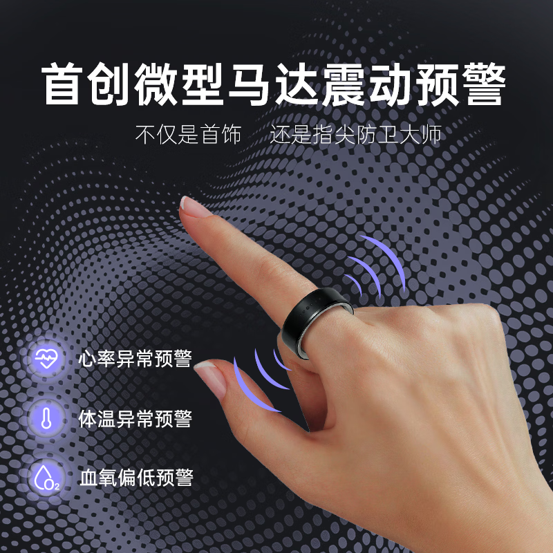 Lotus Purple Star LotusRing Smart Ring AI Health Monitoring Vibration Reminder Sleep Insight Sports Tracking Vibration Touch Interaction for Incoming Calls Smart Ring Black No. 8