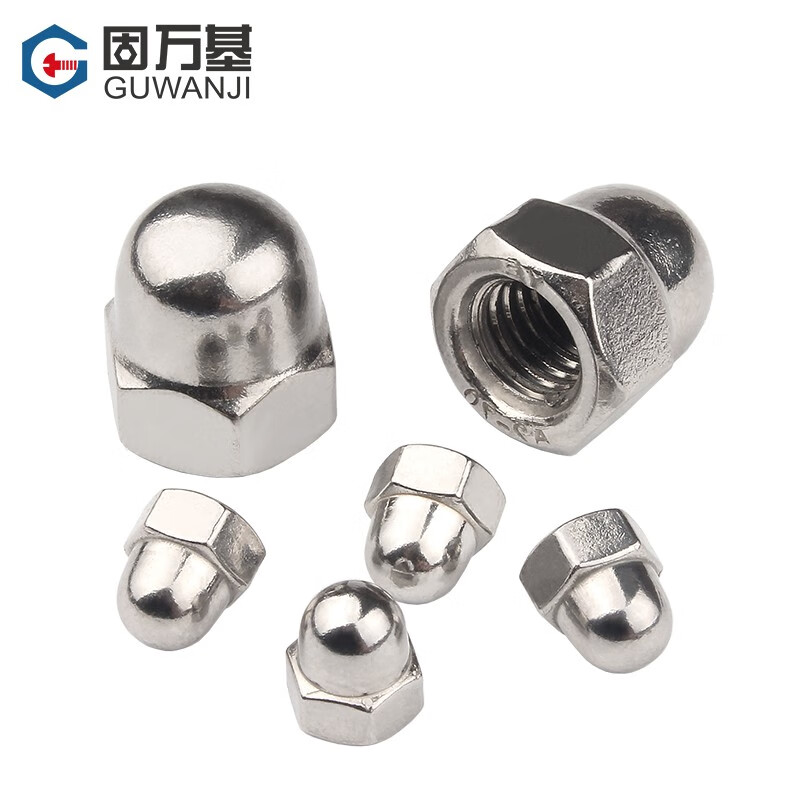 Guwanji 304 stainless steel cap nut cap screw cap with cap nut half round head nut ball head nut national standard 304 material M8 10 pieces