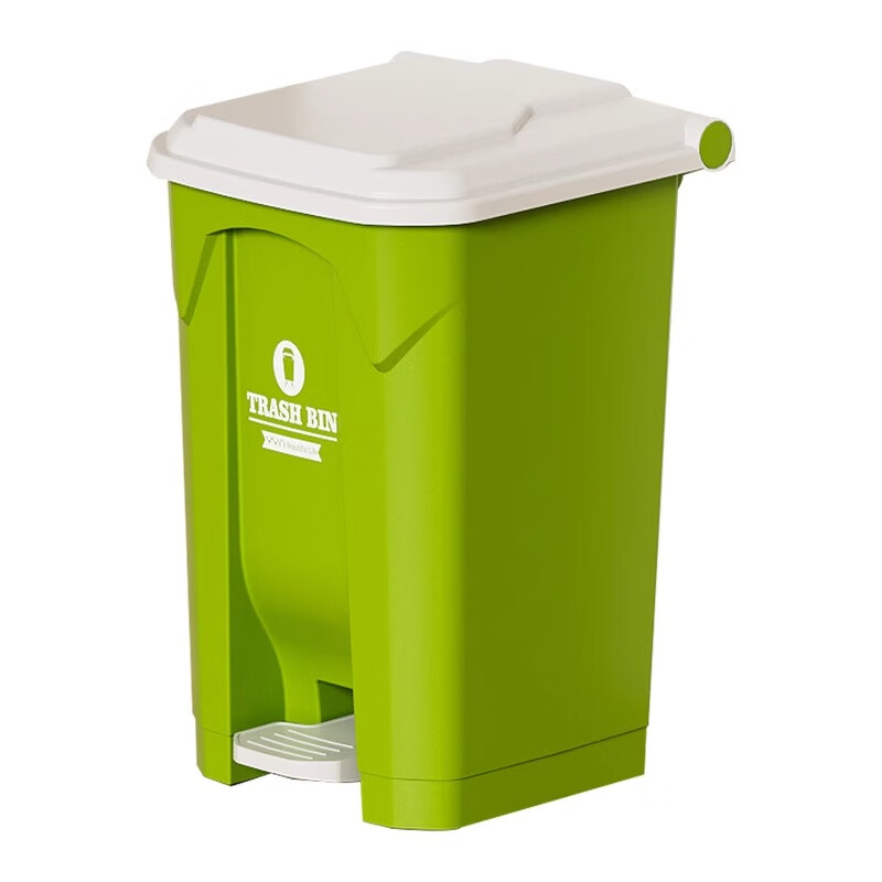 Newstar trash can foot-operated 30L square white bucket with gray lid kitchen household commercial hotel community outdoor sanitary bucket