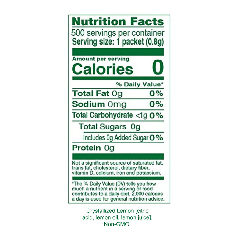True Citrus Sugar-Free Instant Lemon Juice Powder 0.03 oz 500 Pack