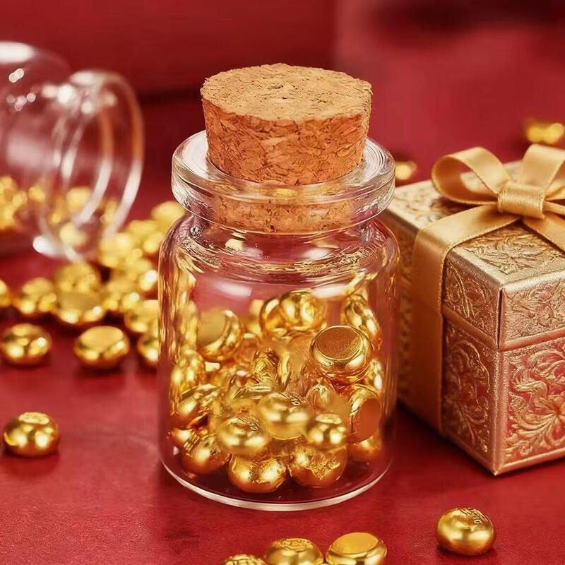 Yusenyi Gold Small Golden Bean Pure Gold 999.9 Golden Bean Gold Savings Investment Gold Collection Pure Gold Transfer Beads Investment White Bar Installment 5g with Certificate + Gold Savings Bottle