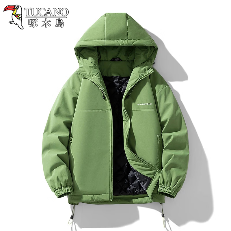 Woodpecker Outdoor Jacket Men's Jacket Spring Autumn Winter 2026 New American Casual Black Thickened Cotton Work Jacket Black-1 Spring and Autumn Regular L Recommended 130-145 catties