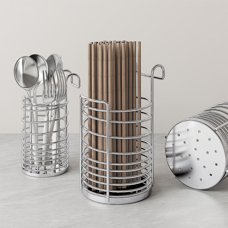 DELWINS304 stainless steel chopstick holder, chopstick barrel hanging rod, spoon, chopstick cage box, cutlery cage, chopstick holder, kitchen shelf supplies, large size K-614-P (304)