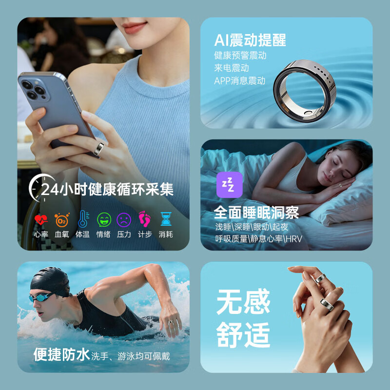 Lotus Purple Star LotusRing Smart Ring AI Health Monitoring Vibration Reminder Sleep Insight Sports Tracking Vibration Touch Interaction for Incoming Calls Smart Ring Black No. 8