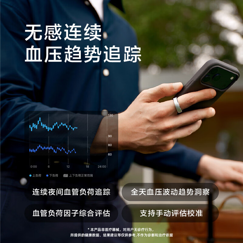 RingConn Gen 3 Smart Ring Sleep Monitoring Exercise Heart Rate Blood Oxygen Sleep Monitoring Blood Pressure Monitoring Vibration Reminder AI Health Ring Satin Silver No. 8
