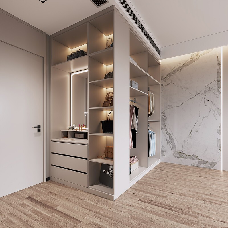 Mag Mag Mag customized wardrobe bedroom cream style corner swing door wardrobe cloakroom custom combination prepayment