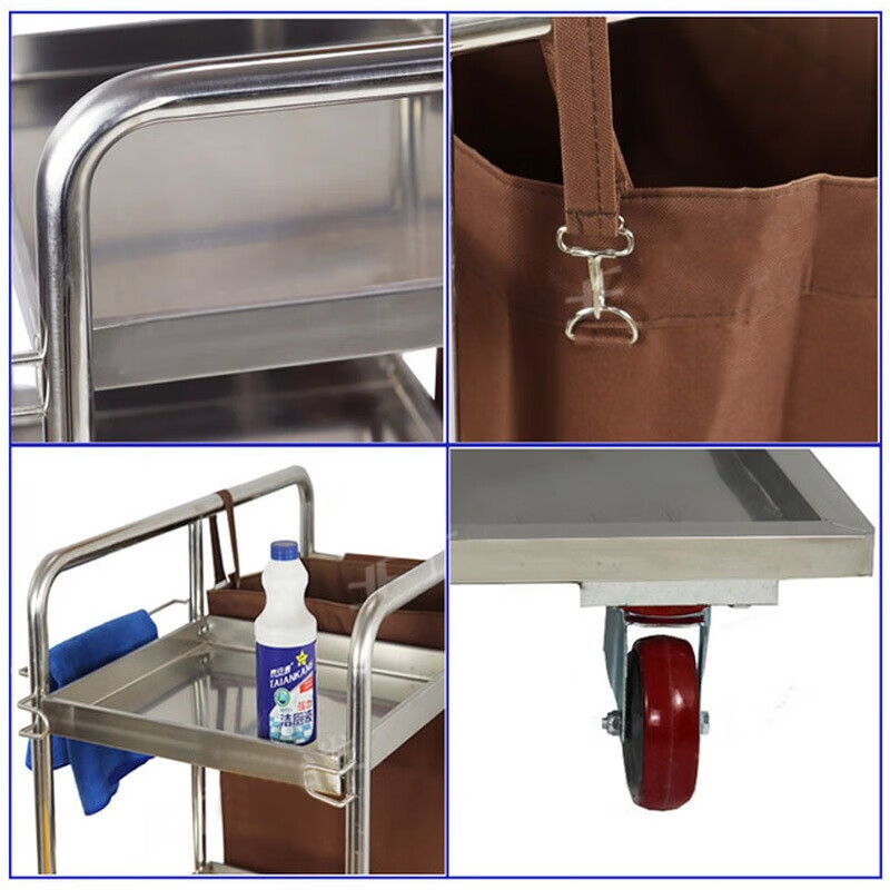 Lingxiang multifunctional cleaning cart trolley, utility cart, cleaning cart, linen cart, property shopping mall, hotel guest service cart, cleaning truck, cleaning tool, stainless steel cleaning cart