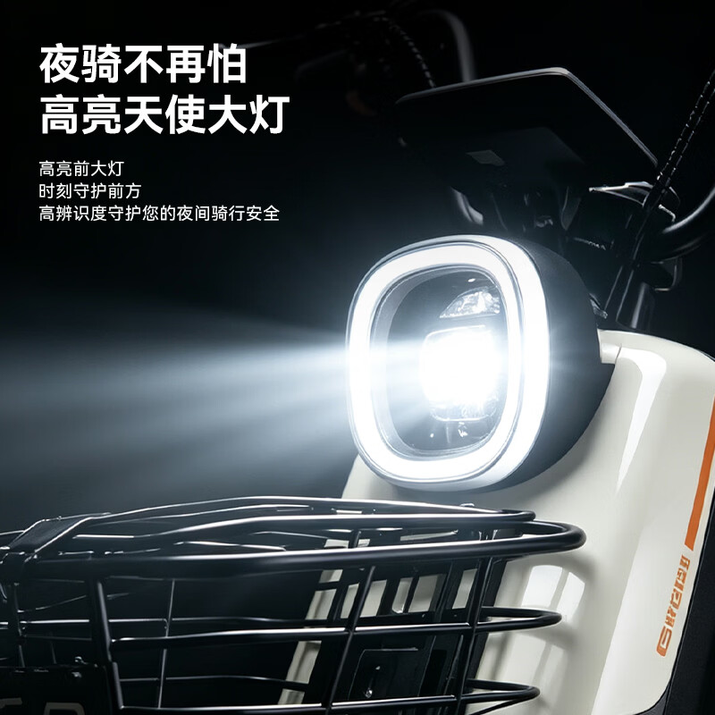 FOREVER (FOREVER) new electric car for girls, small and lightweight, new national standard electric bicycle, adult commuting, endurance electric bicycle, two-wheeled battery car, Taft white, nationwide joint warranty/intelligent fast charging/lifetime after-sales service, 48V20A Chaowei lead-acid battery, with a range of about 80 kilometers