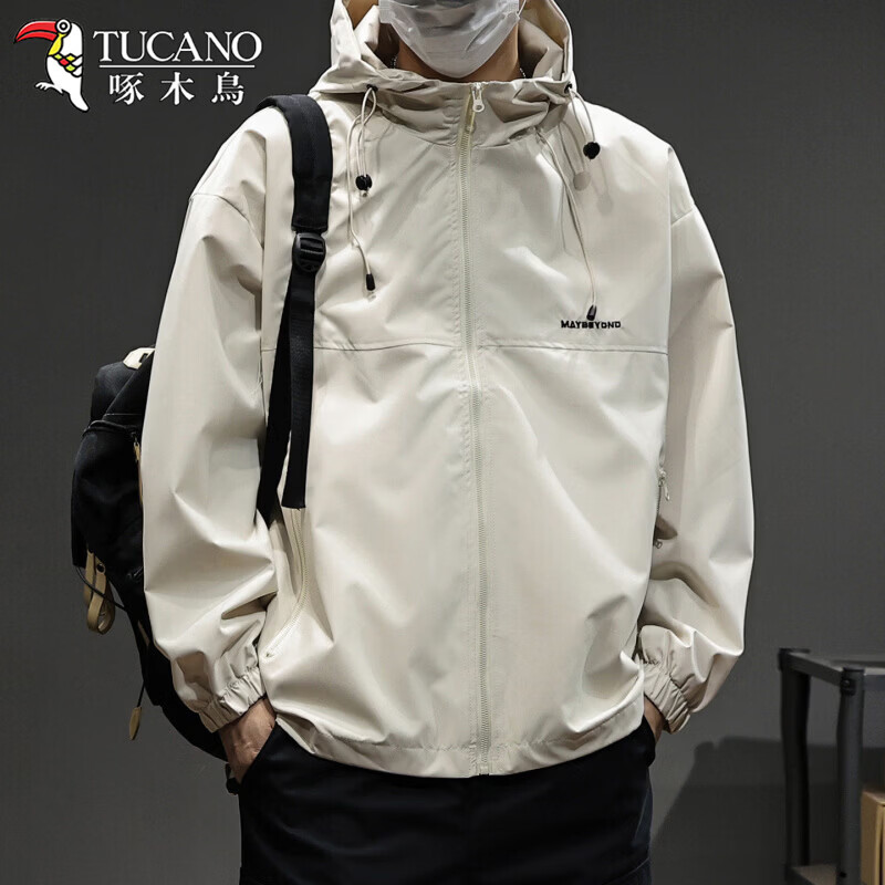 Woodpecker Outdoor Jacket Men's Jacket Spring Autumn Winter 2026 New American Casual Black Thickened Cotton Work Jacket Black-1 Spring and Autumn Regular L Recommended 130-145 catties