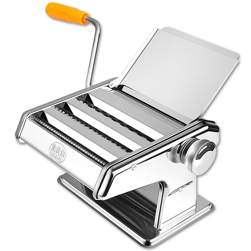 Jun's wife noodle machine hand-cranked stainless steel thickened noodle rolling machine strong round flat noodle dumpling wonton wrapper machine original color thickened three knives