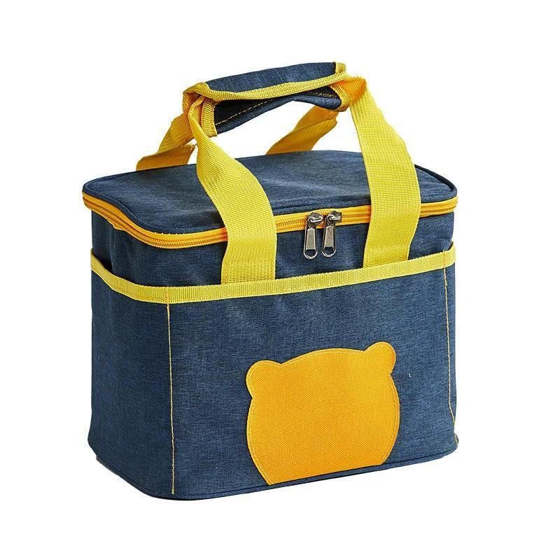 Yuhua Insulated Bag Cooler Bag Aluminum Foil Thickened Lunch Box Bag Large Capacity Meal Bag Outdoor Cold Lunch Bag Handbag (24x15.5x19.5) Extra Medium New Style Handbag (Completely Waterproof)