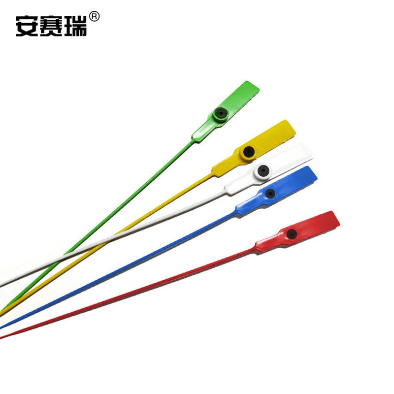 Ansery plastic seal, disposable plastic seal, logistics anti-theft seal, container security seal, total length 28cm (pack of 100) red 23484